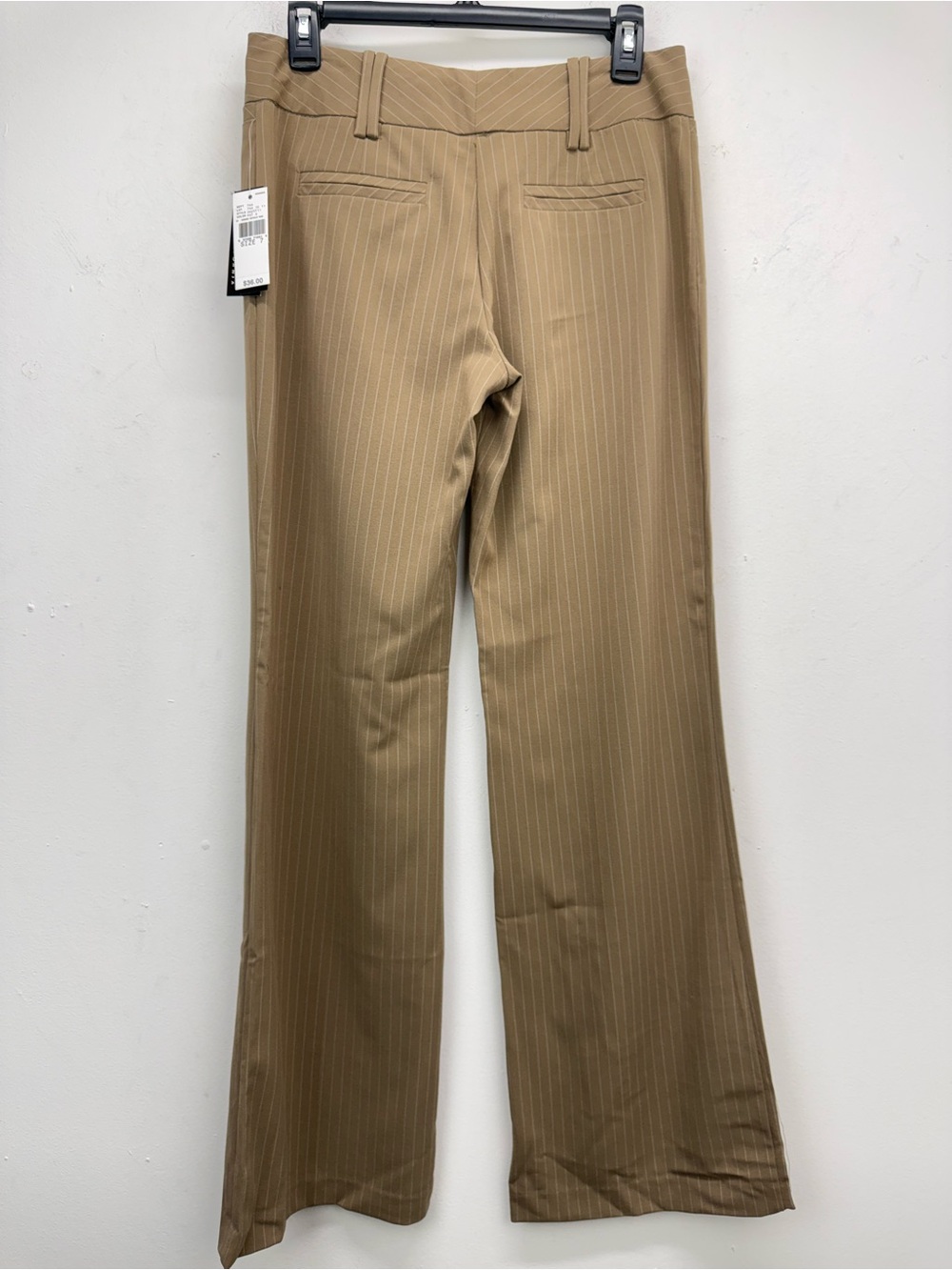 NWT Iz Byer California Sz 7 Juniors Tan Pinstripe Bootcut Flare Leg Dress Pants - Picture 4 of 5